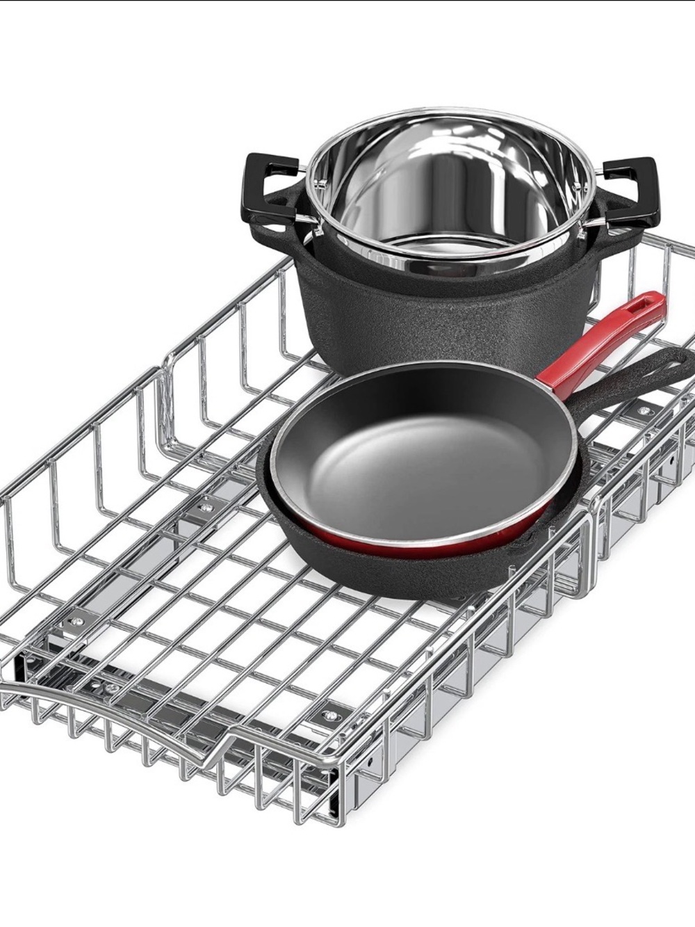 Under Cabinet Pull Out Sliding Shelf Drawer Organizer, 21" D x 11" W